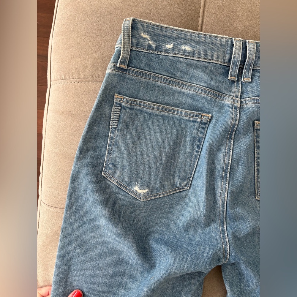 PAIGE Manhattan Mid Rise Blue Boots Jeans Size 29 Vintage Style Double Loops - Picture 12 of 15